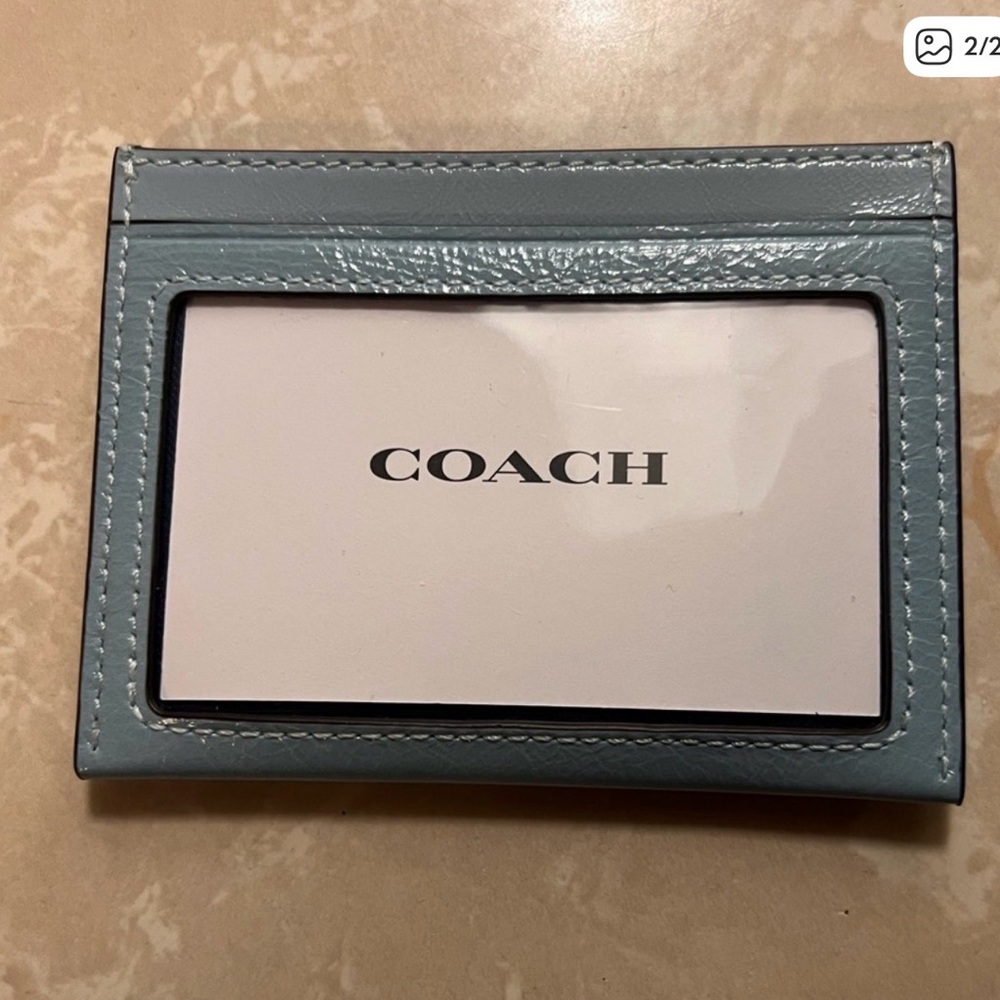 Coach Light Blue Card Holder - Picture 2 of 2